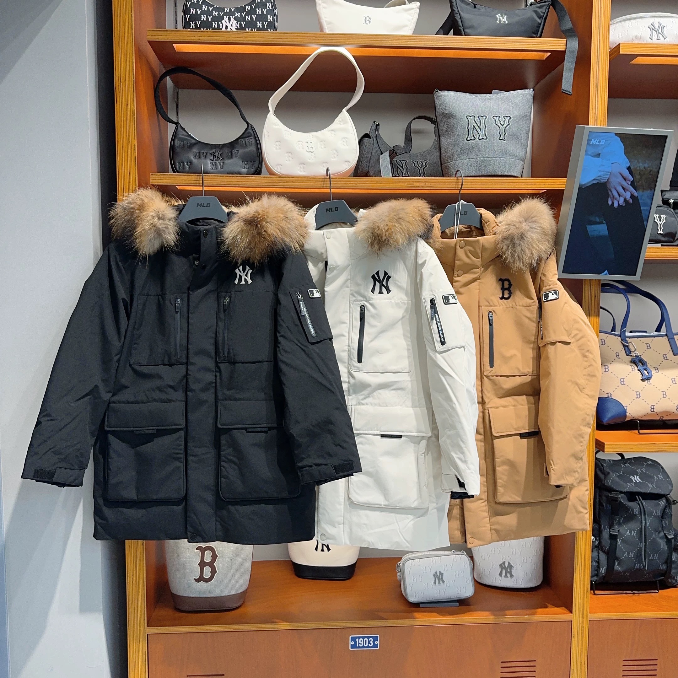 【4折专区】韩国mIb男女款NY羽绒服专柜正品鹅绒加厚中长款外套冬