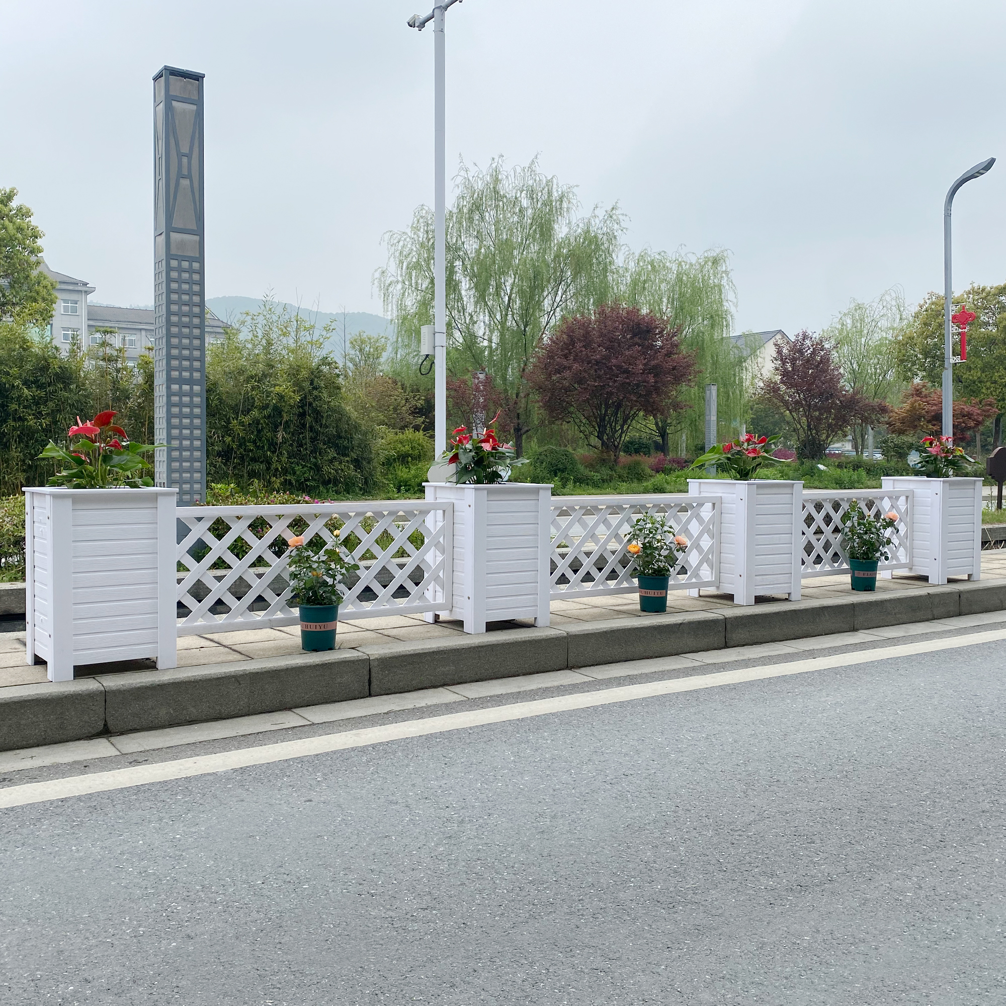 田园花箱花盆防腐塑木防腐塑木花