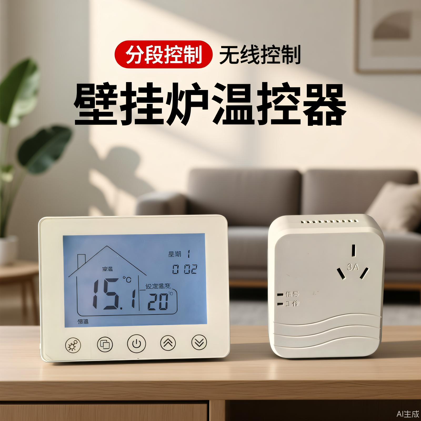 壁挂炉温控器有线无线天燃气可编程温控开关手机远程控制wifi款