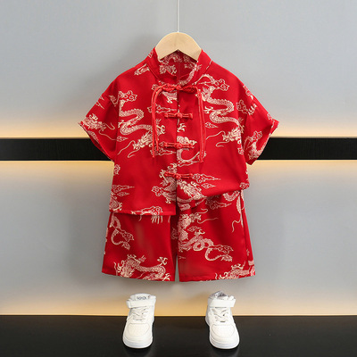 男童唐装夏季套装喜庆中式礼服