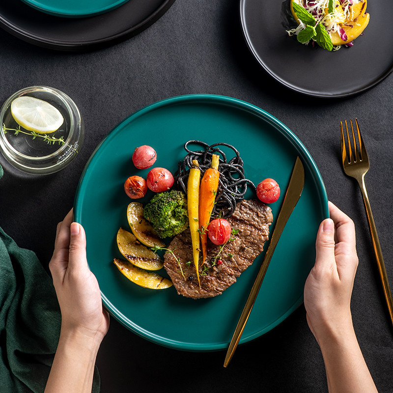 Nordic creative household ceramic plate pasta steak plate