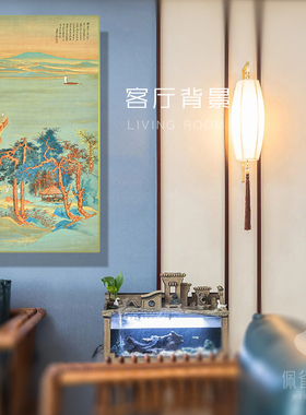 玄关新中式山水画装饰挂画