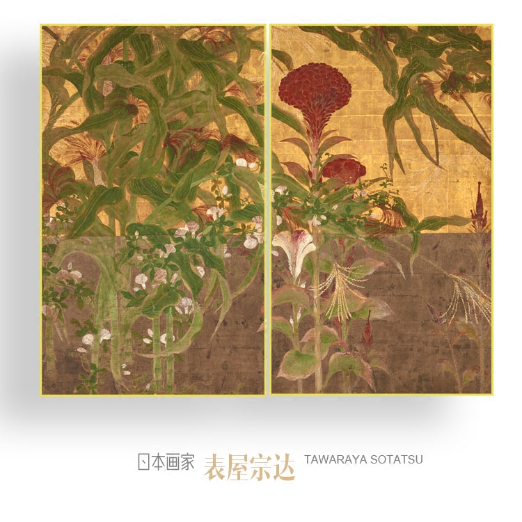 日式挂画日本植物花卉风景餐厅酒店家居有框装饰画客厅油画布图片