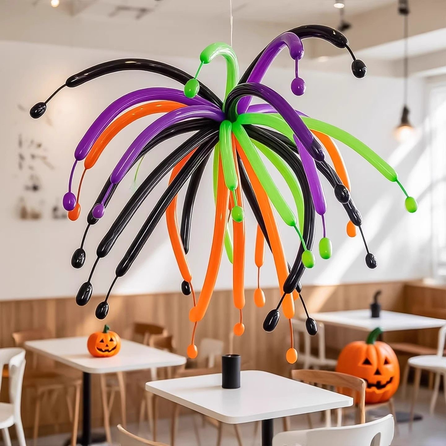 气球烟花万圣节派对主题策划新年教室场景布置装饰260长条魔术球