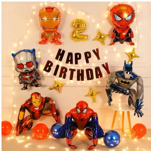 Воздушный шар для мальчиков, герои, вечернее платье, подарок на день рождения, капитан Америка