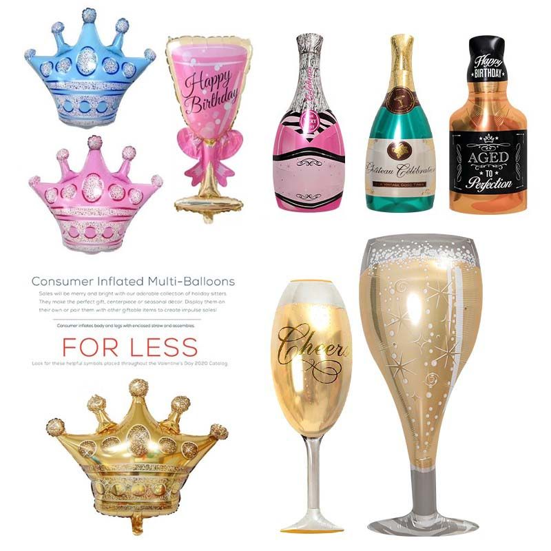 酒吧装饰皇冠大号扎啤酒瓶啤酒商场开业香槟PartyKTV布置庆祝铝膜