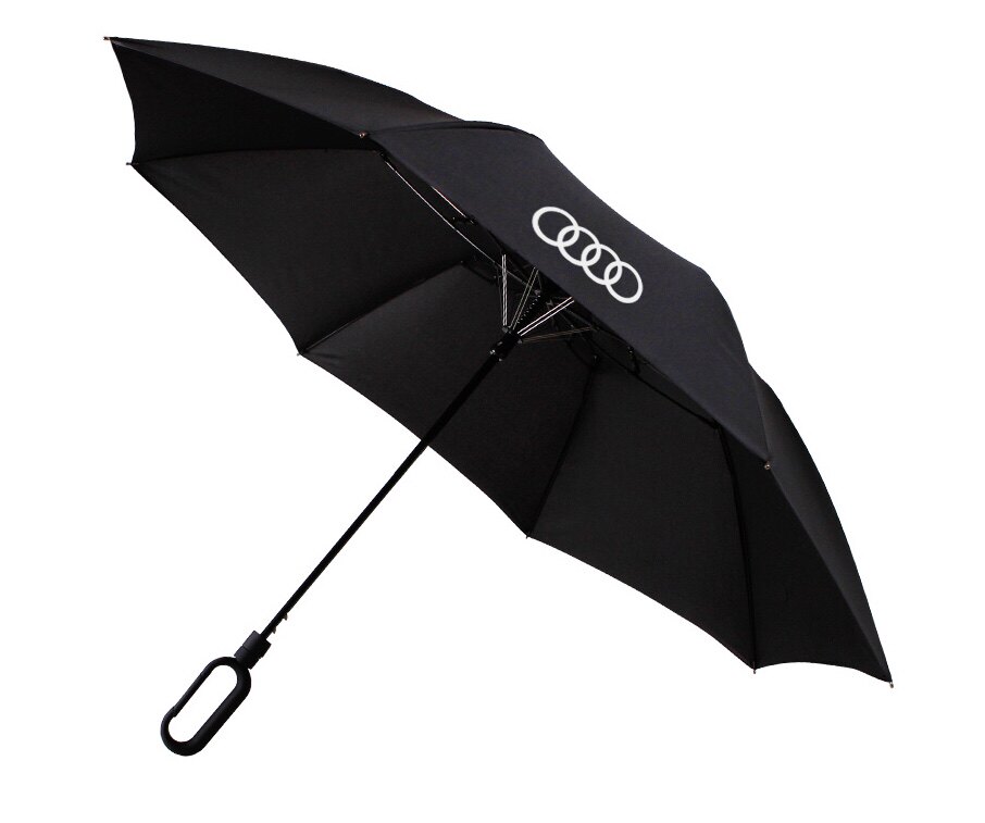 奥迪audi新款专利环扣手柄二折伞雨伞晴雨伞4s店礼品高档折叠伞