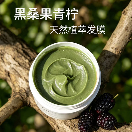 黑桑果青柠无硅油发膜 干枯毛躁天然植物柔顺受损护发素自然卷