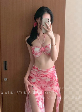 比基尼三件套2025新款分体泳衣女高级感少女风时尚泰国度假沙滩