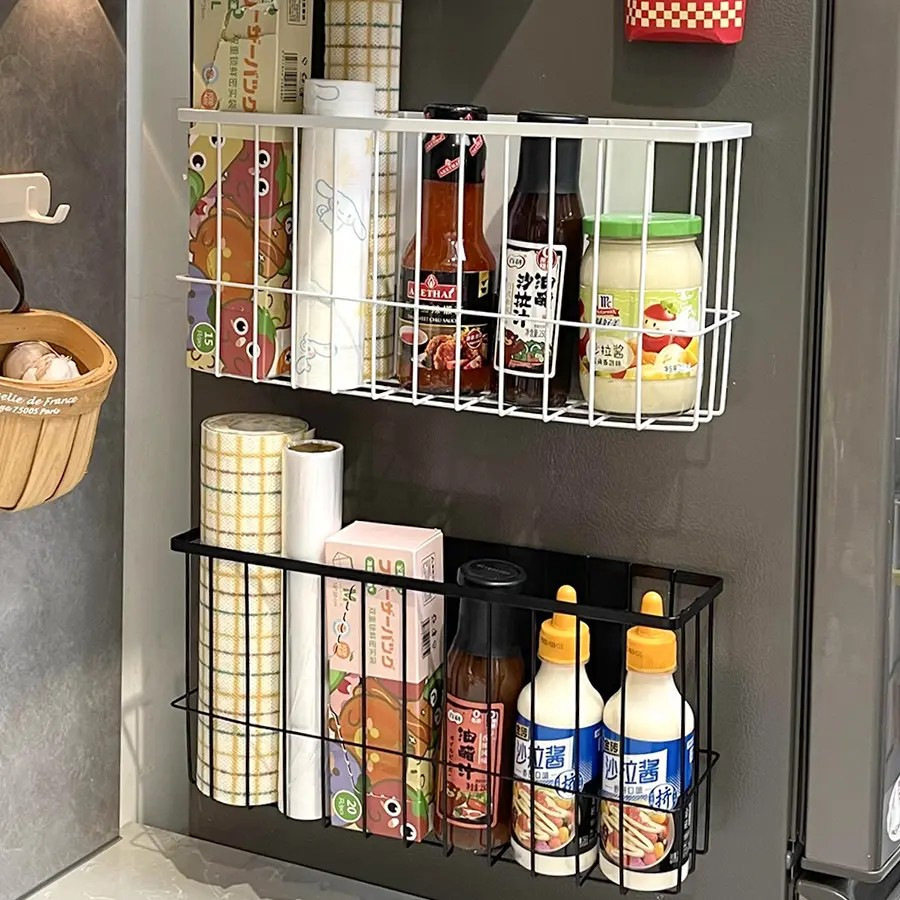 冰箱置物架侧收纳磁吸厨房保鲜袋收纳神器壁挂保鲜膜收纳盒调料