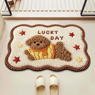 5D效果仿毛线编织硅藻泥加厚吸水防滑卫生间地垫浴室厕所门口脚垫