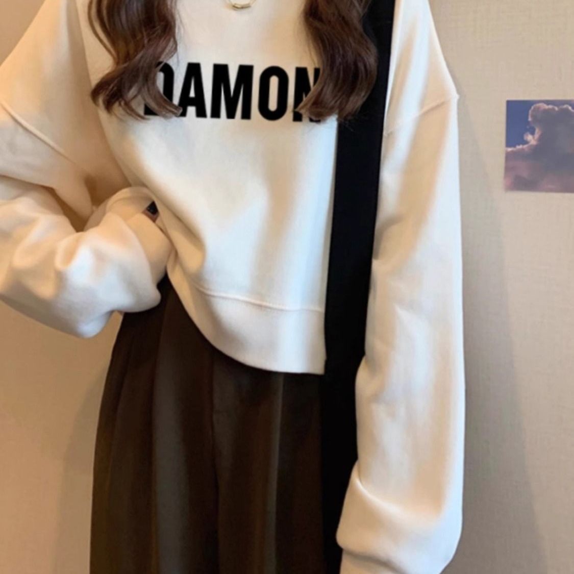 小个子短款卫衣女露脐装圆领20卫衣/绒衫
