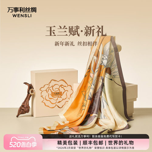 万事利丝巾丝巾扣礼盒玉兰赋
