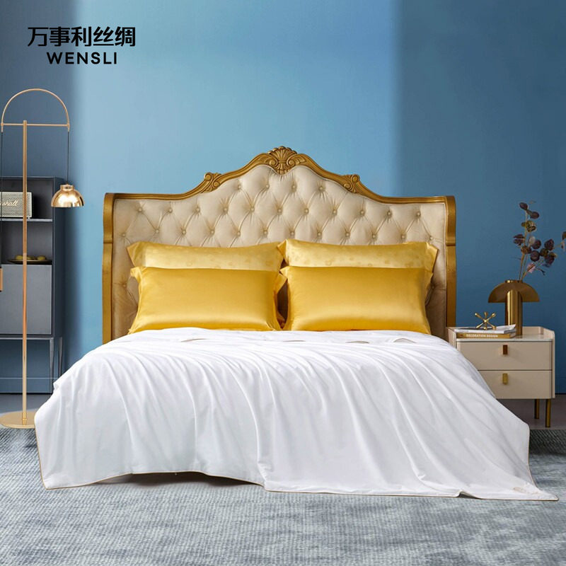 万事利100%桑蚕丝秋加厚冬被四季通用金标长丝绵被子纯蚕丝被冬藏