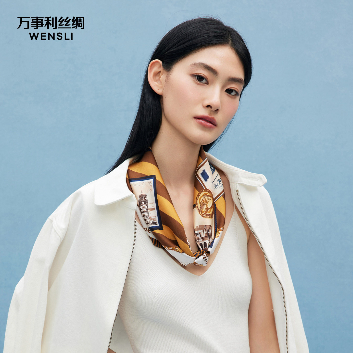 万事利春夏新品100%桑蚕丝真丝丝巾时尚百搭女妈妈闺蜜礼物邮城记