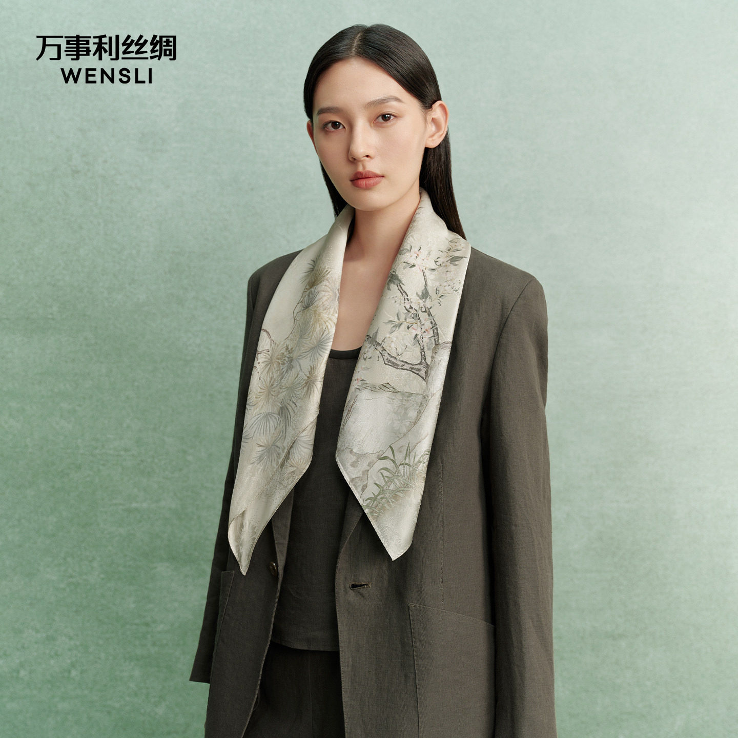 万事利新款桑蚕丝丝巾送妈妈女友闺蜜重磅真丝丝绸礼物外搭披肩