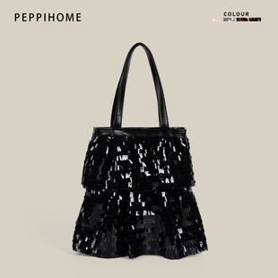 2025新款 PEPPIHOME包包女式 亮片托特包通勤百搭高级感手提单肩包