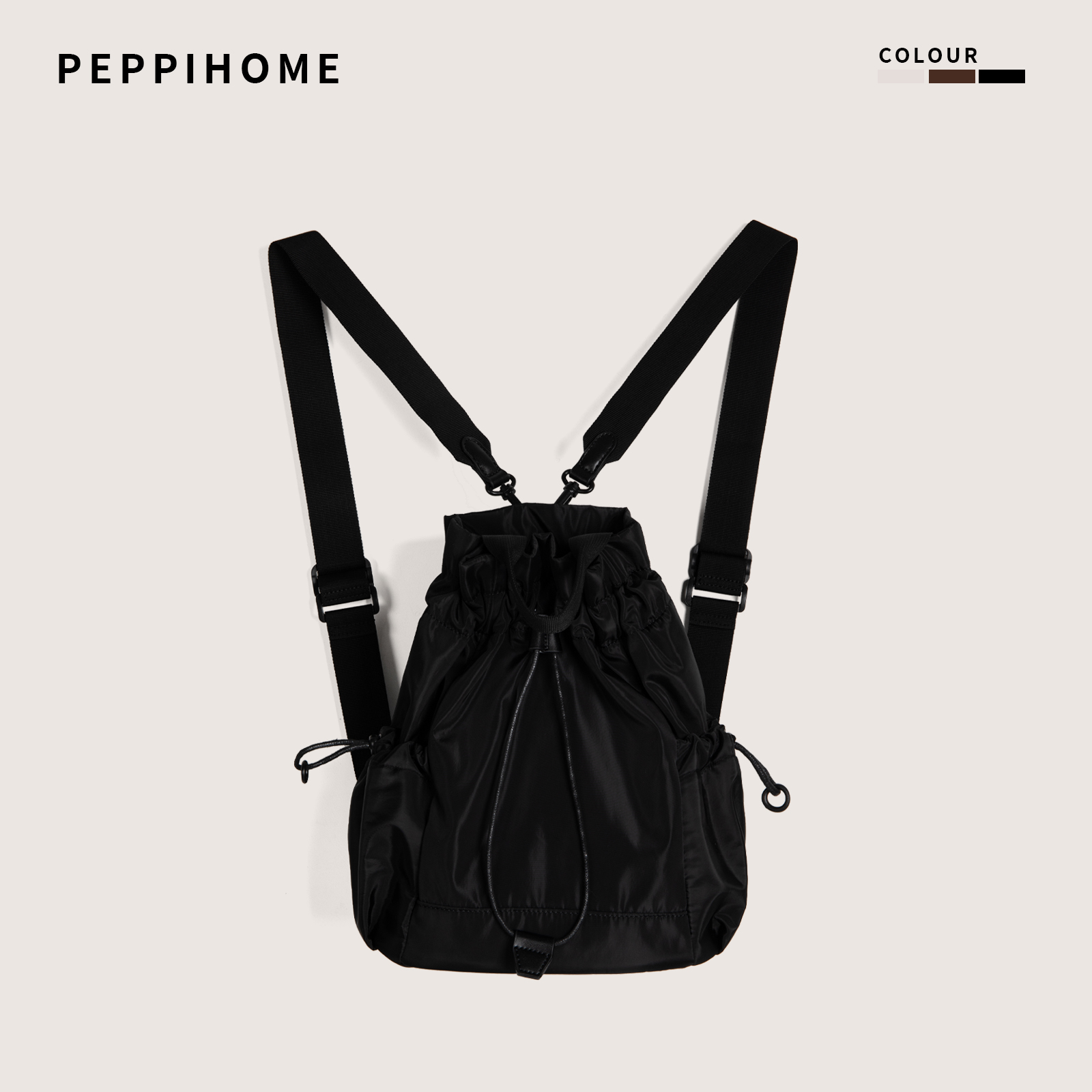 2025秋冬新款抽绳大容量双肩包女