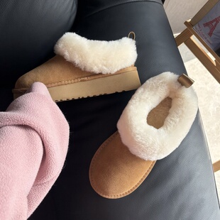 塔茨勒2025新款冬季雪地靴女皮毛一体毛毛鞋厚底增高加厚东北棉鞋