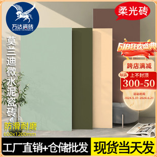 莫兰迪彩色砖600x1200柔光素色微水泥瓷砖客厅防滑地砖卫生间墙砖