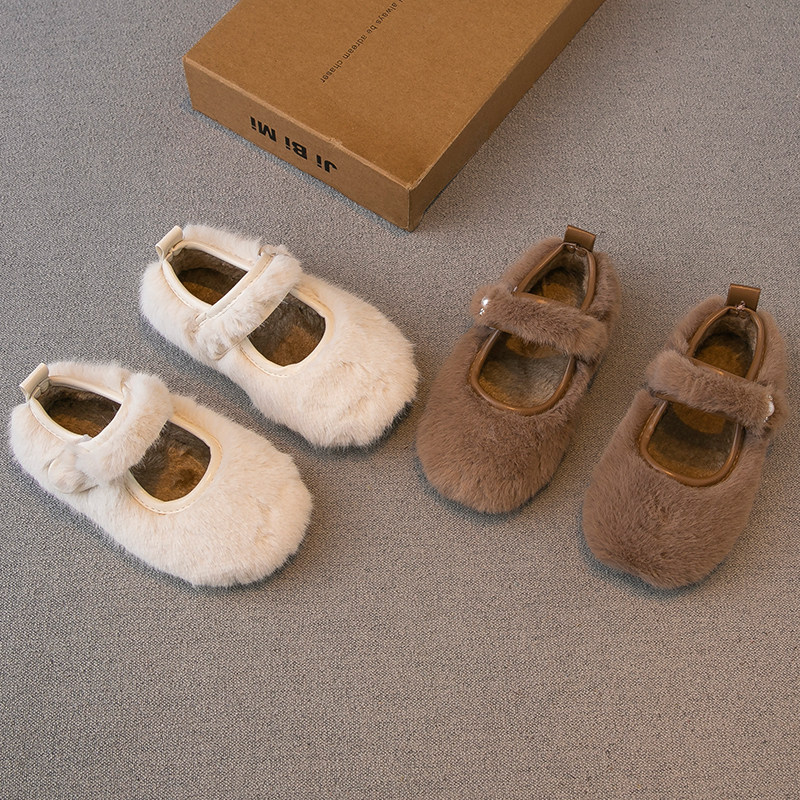 女童毛毛鞋2025冬季新款儿童鞋子小女孩公主鞋软底豆豆鞋二棉加绒,童鞋/婴儿鞋/亲子鞋,棉鞋,淘宝优惠券,粉丝福利购,淘宝优惠卷