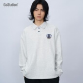 空气层舒适百搭落肩长袖 Polo 胸前挨针绣花 长袖 Gastation冠军