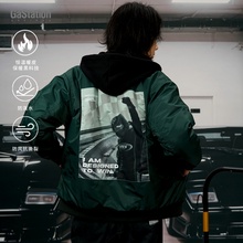 Gastation夹棉MA1夹克 赛车数码印贴布防风防泼水加厚保暖冬季