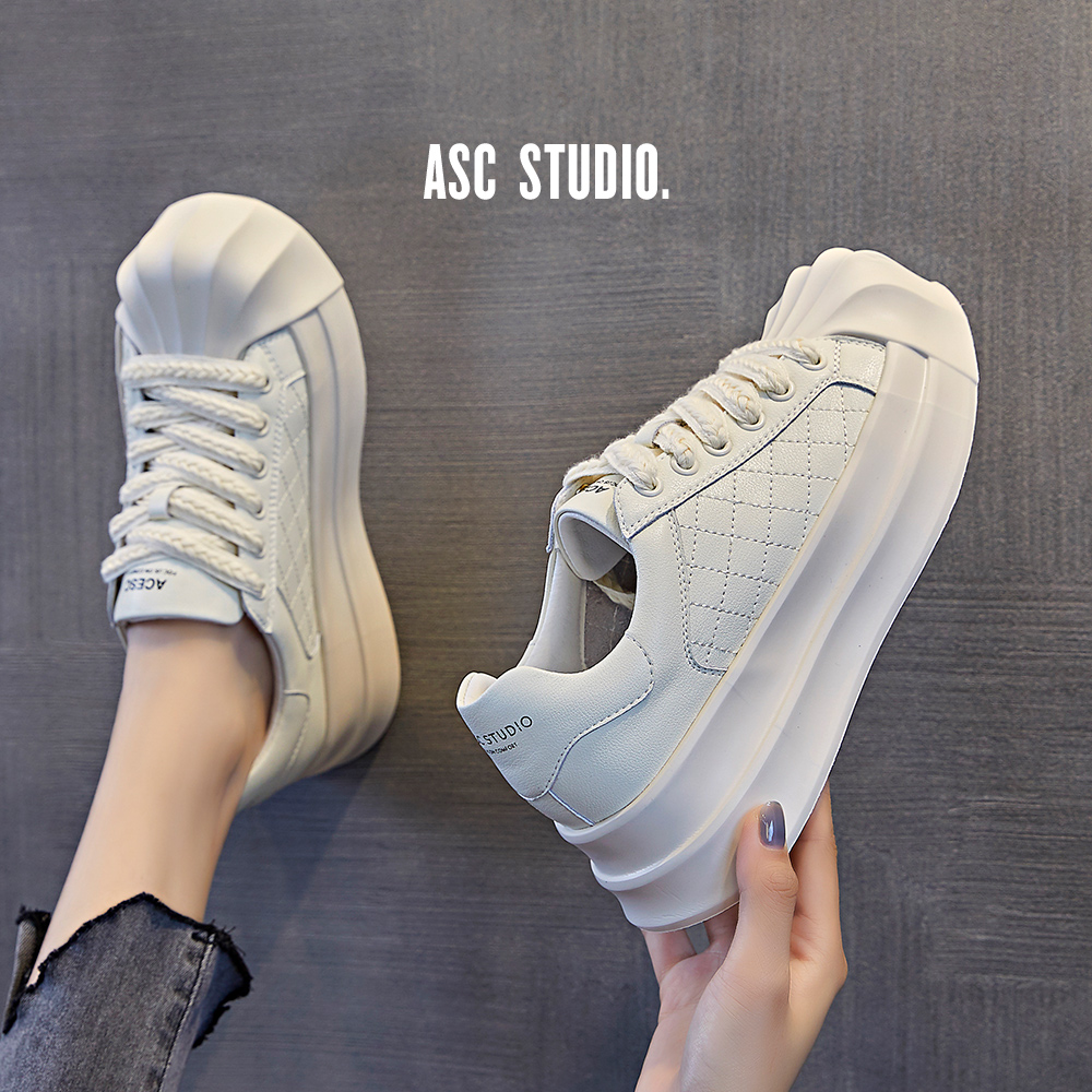 牛皮百搭板鞋厚底运动鞋