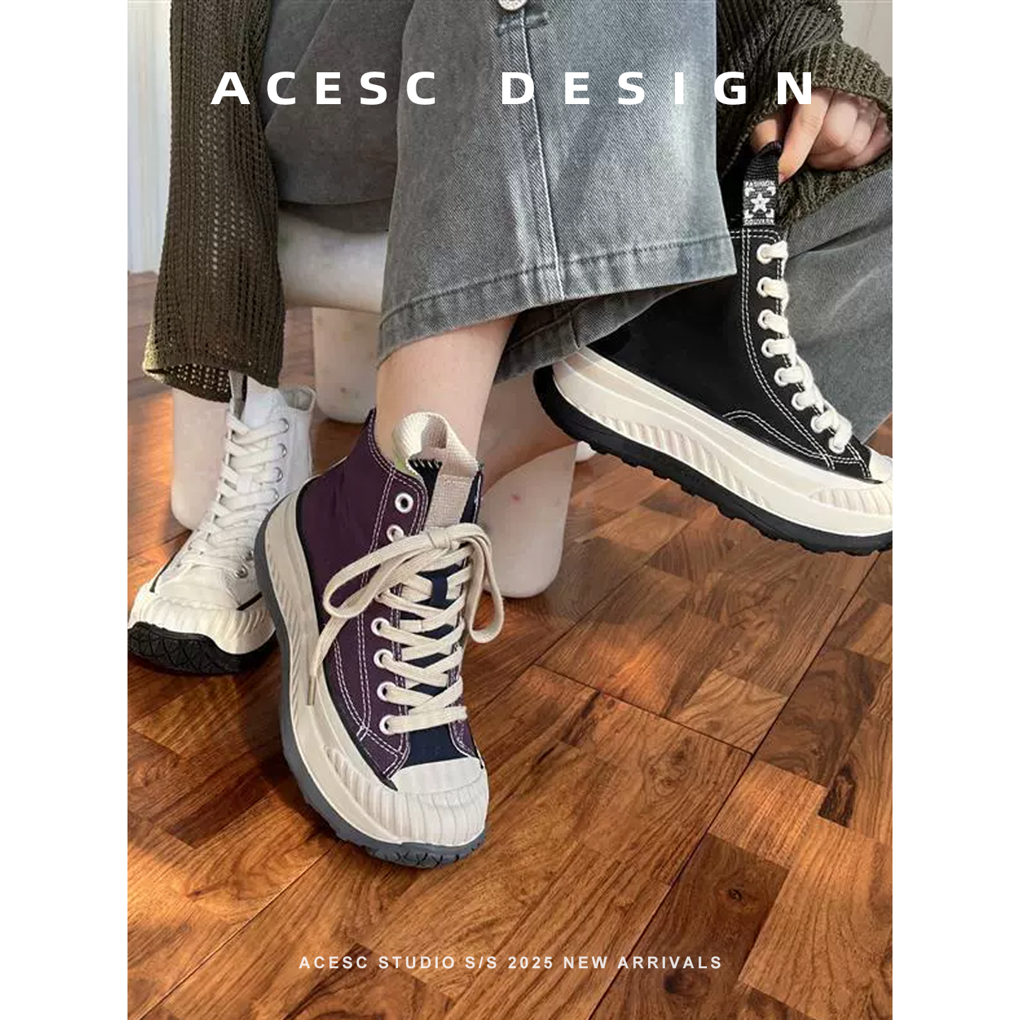 厚底高帮帆布鞋女2025秋冬新款学生百搭鞋子ins潮鞋潮包头老爹鞋