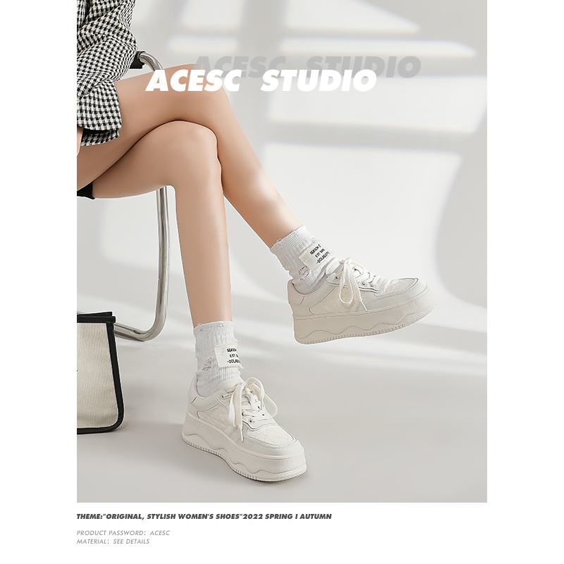 真皮小白鞋厚底增高休闲板鞋