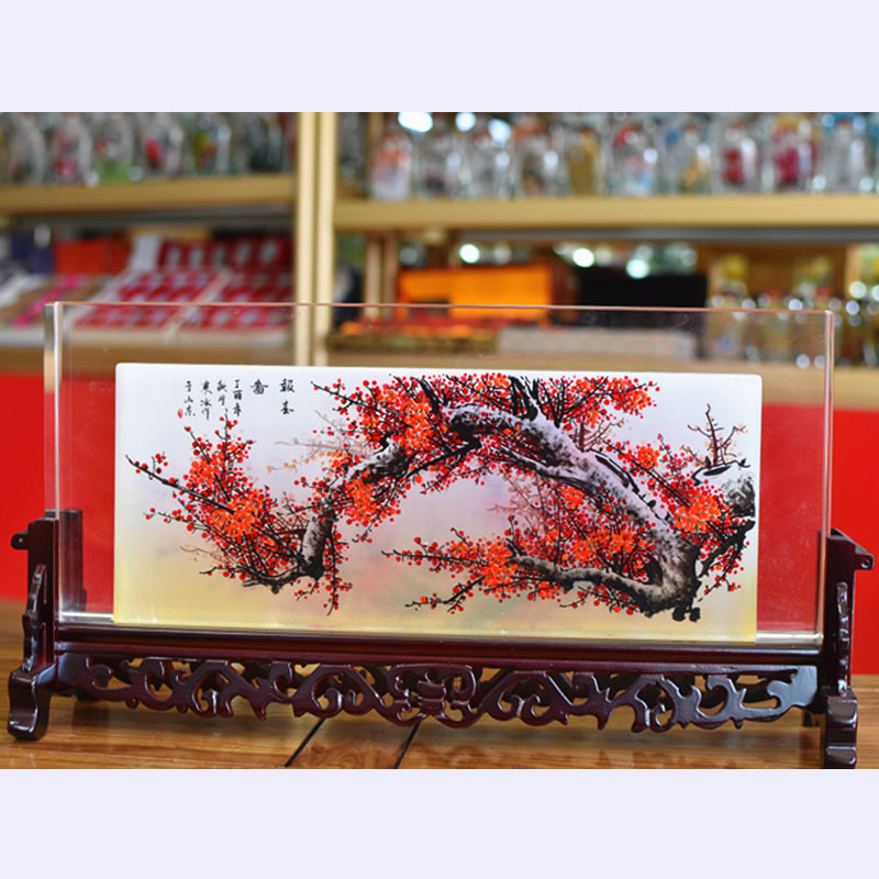屏风水晶手绘客户玻璃工艺品