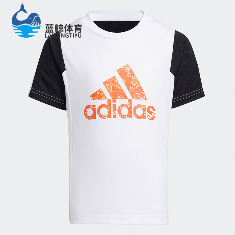 Adidas/阿迪达斯正品 夏新款训练休闲运动小童短袖T恤 GP0456