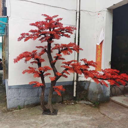 福榕园精品仿真小叶红枫许愿树鸡爪槭迎客盆景大型造景假树枫树