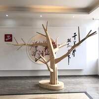 定制木板树原木大树软装摆件幼儿园门店猫馆猫爬架造型树落地展示