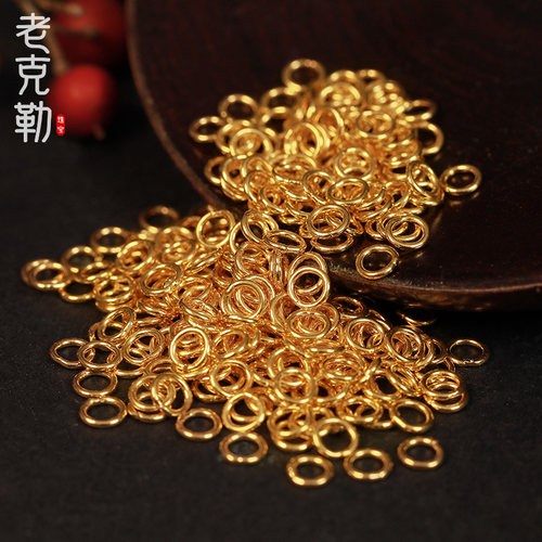 老克勒足金999小配件黄金隔片纯金古法手工实心金圆圈隔珠配饰新 - 封面