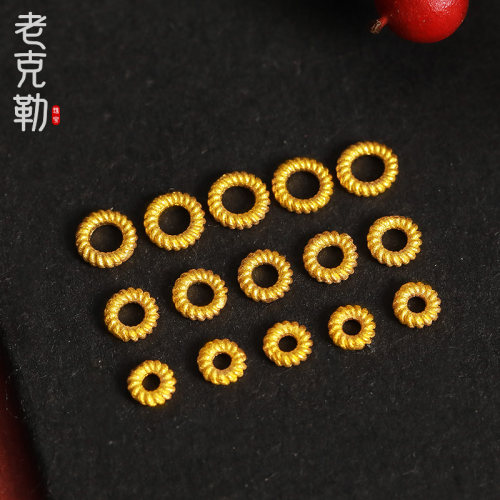 老克勒足金999古法黄金螺纹隔片