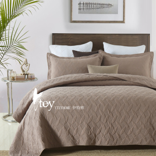 深色欧式外贸出口空调被床盖单件全棉双面纯棉绗缝被夹棉加厚床单