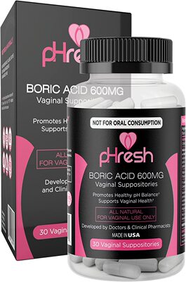 美国代购pHresh Boric Acid Suppositories - Intimate Support f