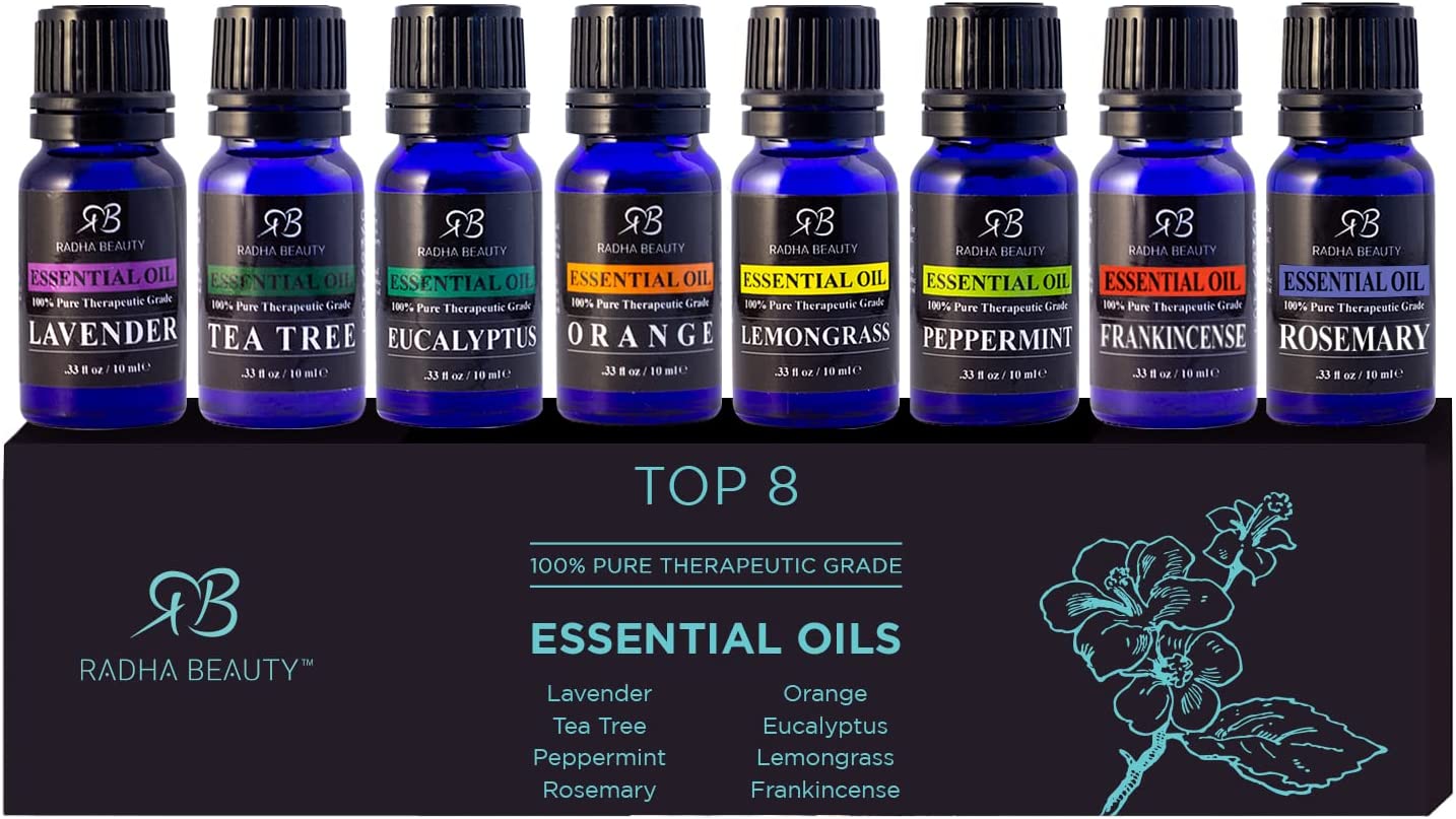 美国代购Radha Beauty Aromatherapy Top 8 Essential Oils 100%