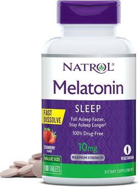 美国代购Natrol Melatonin Fast Dissolve Tablets, Helps You Fa