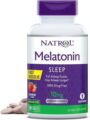 美国代购Natrol Melatonin Fast Dissolve Tablets, Helps You Fa