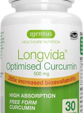 美国代购Longvida Lipidated Curcumin 500mg, Ultra Bioavailabl