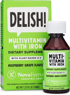 美国代购NovaFerrum Delish | Vegan Multivitamin with Iron for