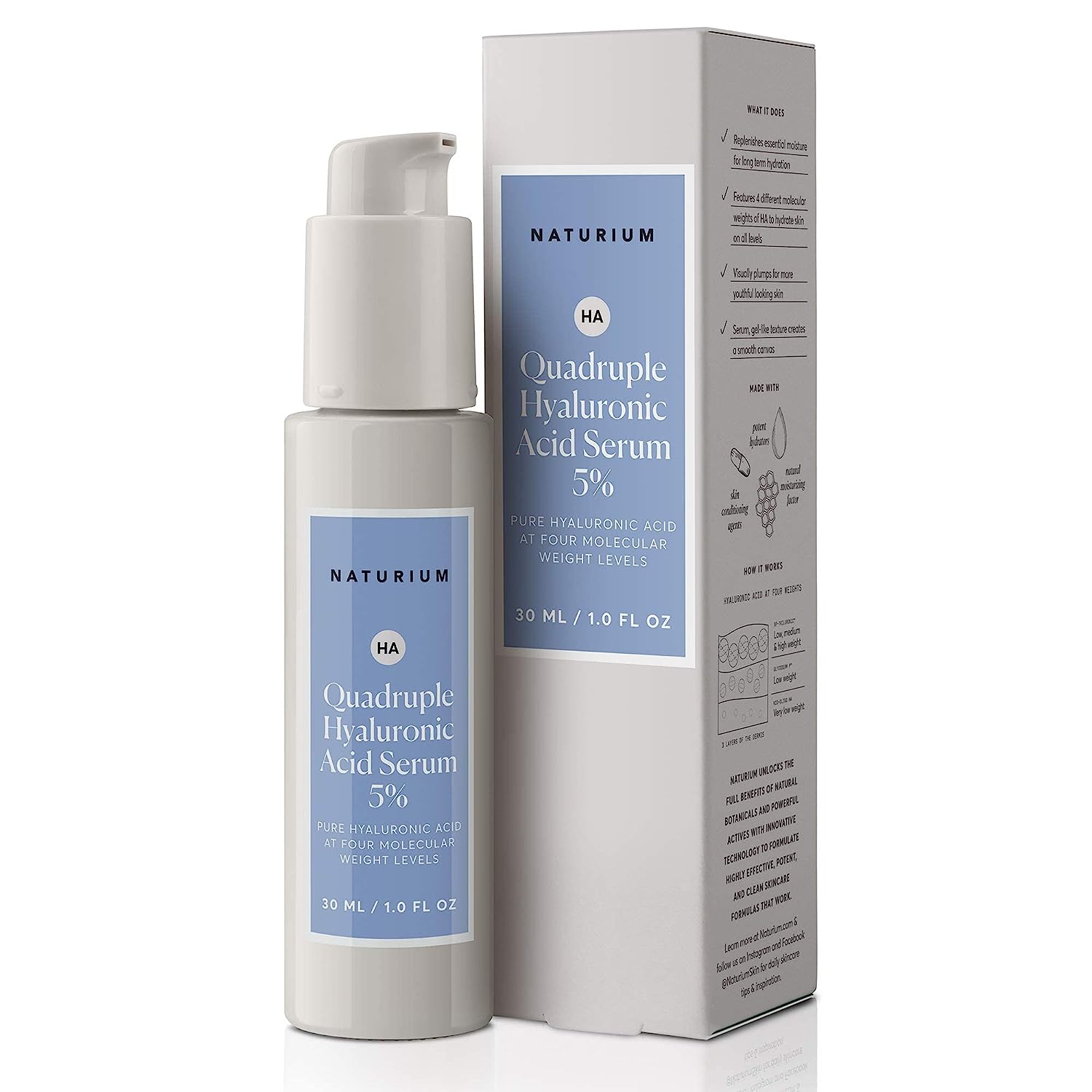 美国代购Naturium Quadruple Hyaluronic Acid Serum 5%, Hydrati