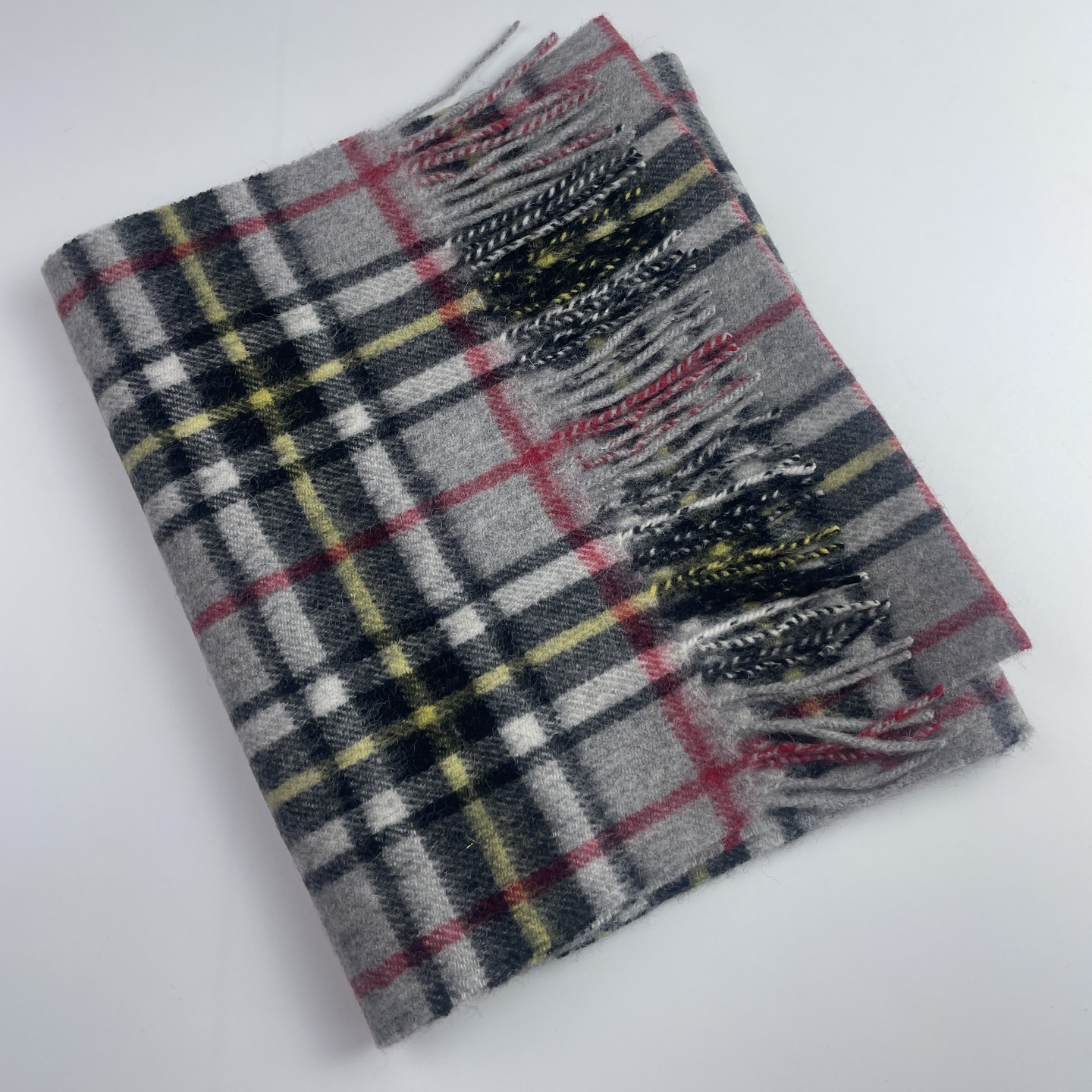 新品欧单小众秋冬款色织复古英伦格子纯羊毛围巾长款保暖男女通用