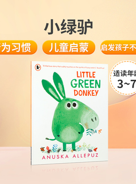 英文原版绘本 Little Green Donkey 小绿驴 启发孩子不要挑食 3-5岁低幼儿童英语启蒙认知绘本 亲子共读宝宝行为习惯早教书