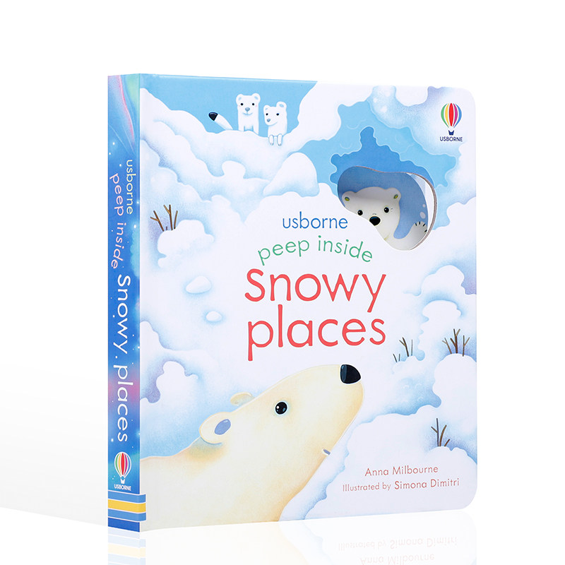 英文原版Peep Inside Snowy Places窥探雪地的内部情况探索世界早教儿童漫画 Usborne 尤斯伯恩3-5岁低幼启蒙洞洞书进口正版书