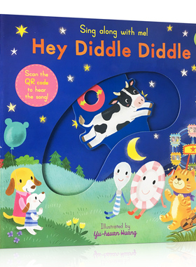 英文原版 Sing Along With Me Hey Diddle Diddle 童谣纸板机关操作书幼儿童趣味玩具书 启蒙英语绘本 早教读本