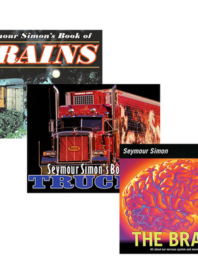 儿童英文原版科普读物 Seymour simon 科学博物馆3本The Brain/Trucks/Trains 西摩西蒙 畅销百科彩色系列绘本课外阅读书籍