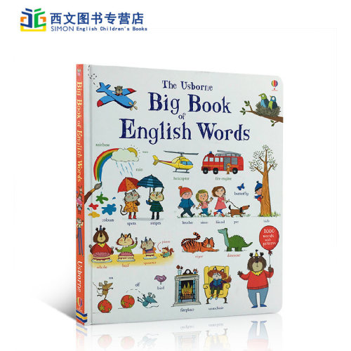 英文原版 the Usborne Big Book of English Words大开本纸板书 儿童英语单词书彩色图解词汇书基础单词 1000个 Usborne出版